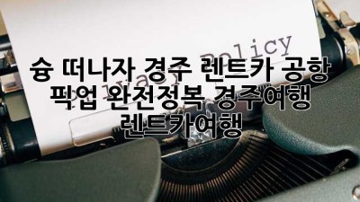 슝💨 떠나자! 경주 렌트카 공항 픽업 완전정복 #경주여행 #렌트카여행